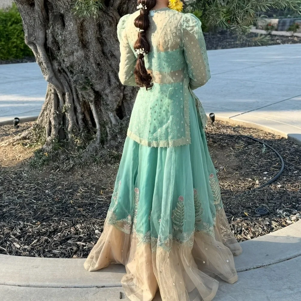 Zara Shahjahan Asmaani Lehenga Set - Picture 10 of 15